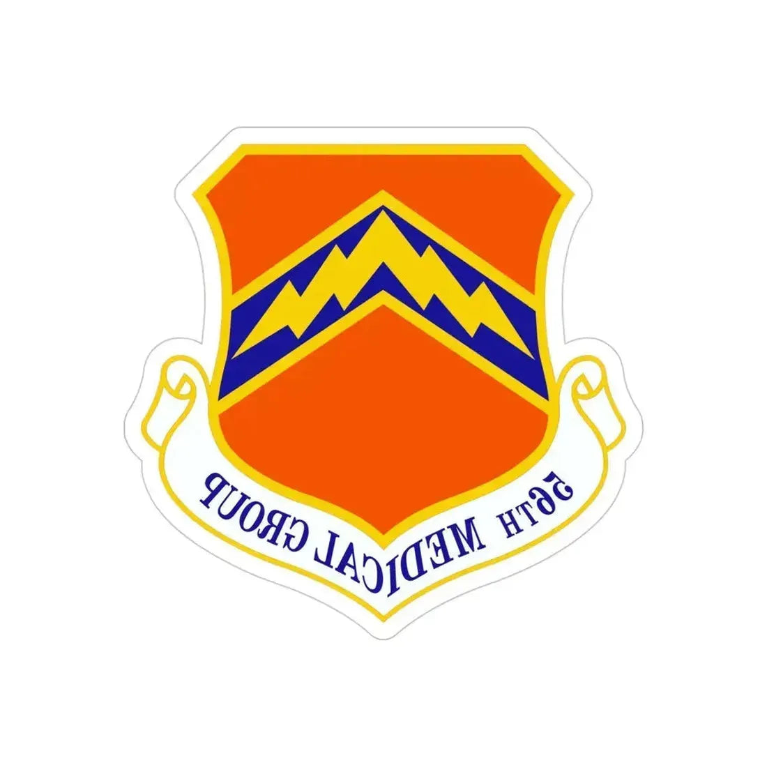 56th Medical Group (U.S. Air Force) REVERSE PRINT Transparent Die-Cut STICKER 4 Inch Die-Cut Transparent - The Sticker Space