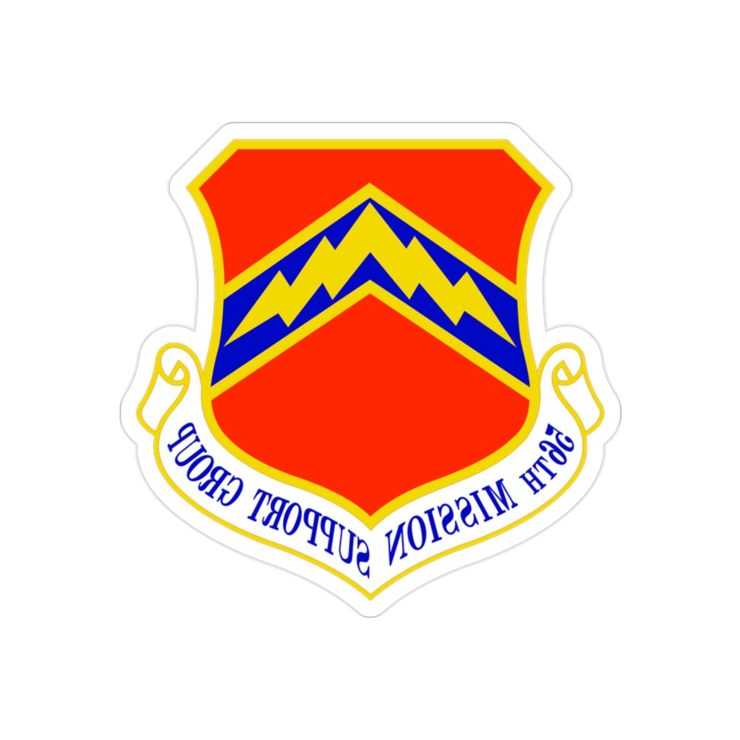 56th Mission Support Group (U.S. Air Force) REVERSE PRINT Transparent STICKER-2" × 2"-The Sticker Space