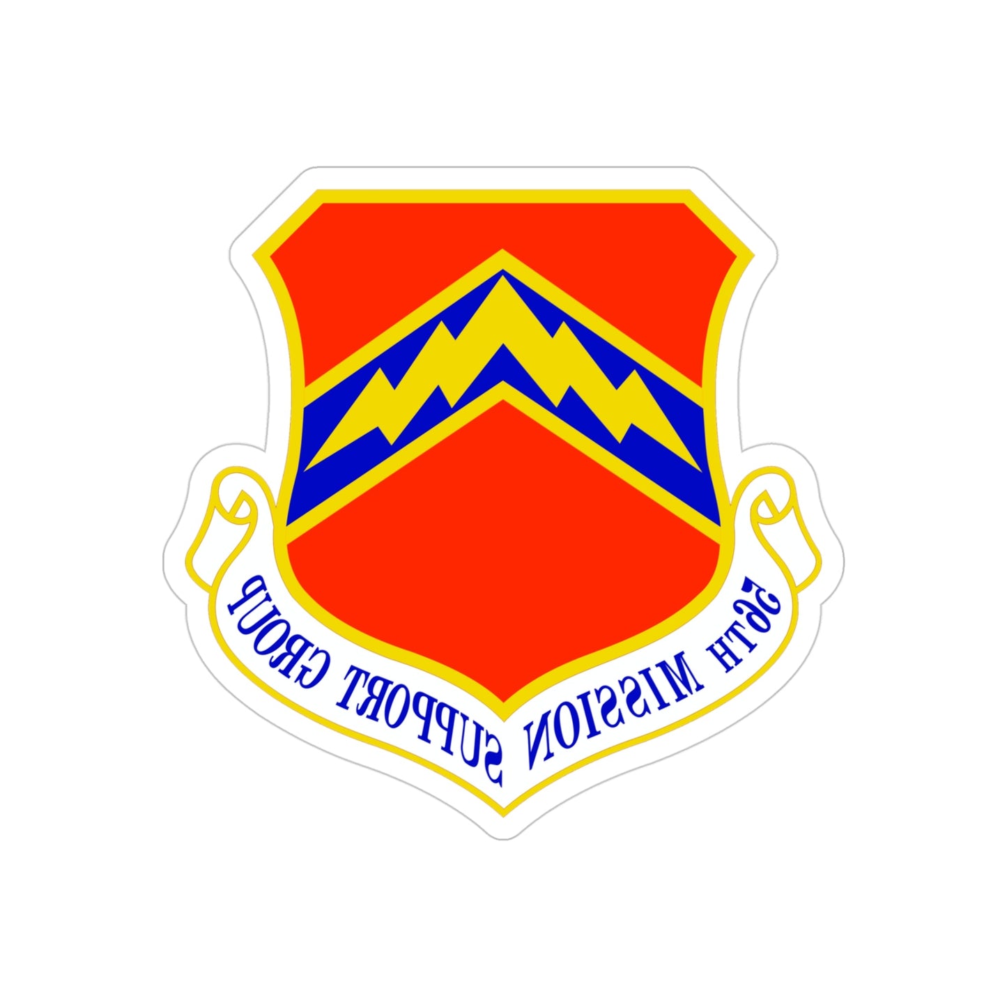 56th Mission Support Group (U.S. Air Force) REVERSE PRINT Transparent STICKER-4" × 4"-The Sticker Space