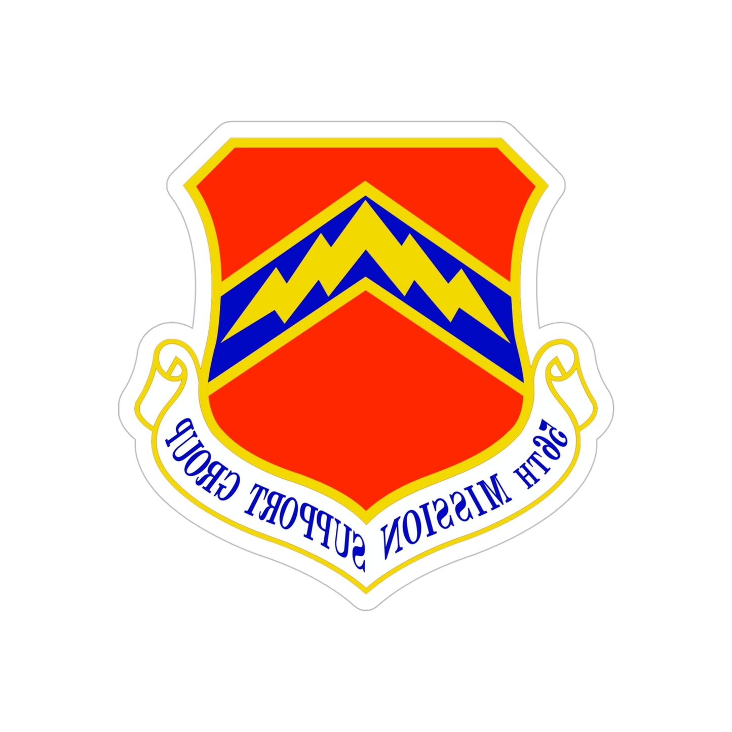 56th Mission Support Group (U.S. Air Force) REVERSE PRINT Transparent STICKER-5" × 5"-The Sticker Space