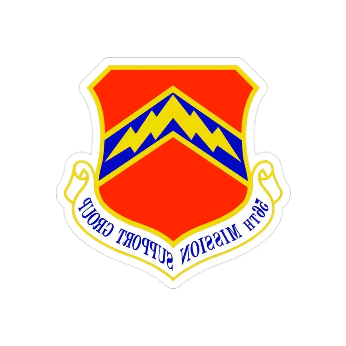 56th Mission Support Group (U.S. Air Force) REVERSE PRINT Transparent Die-Cut STICKER 2 Inch Die-Cut Transparent - The Sticker Space