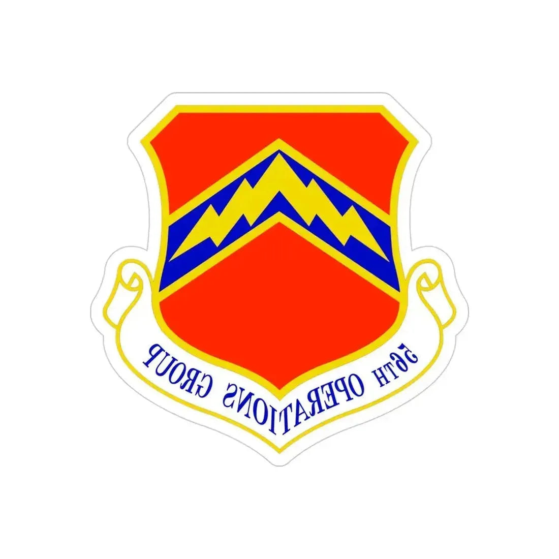 56th Operations Group (U.S. Air Force) REVERSE PRINT Transparent Die-Cut STICKER 4 Inch Die-Cut Transparent - The Sticker Space