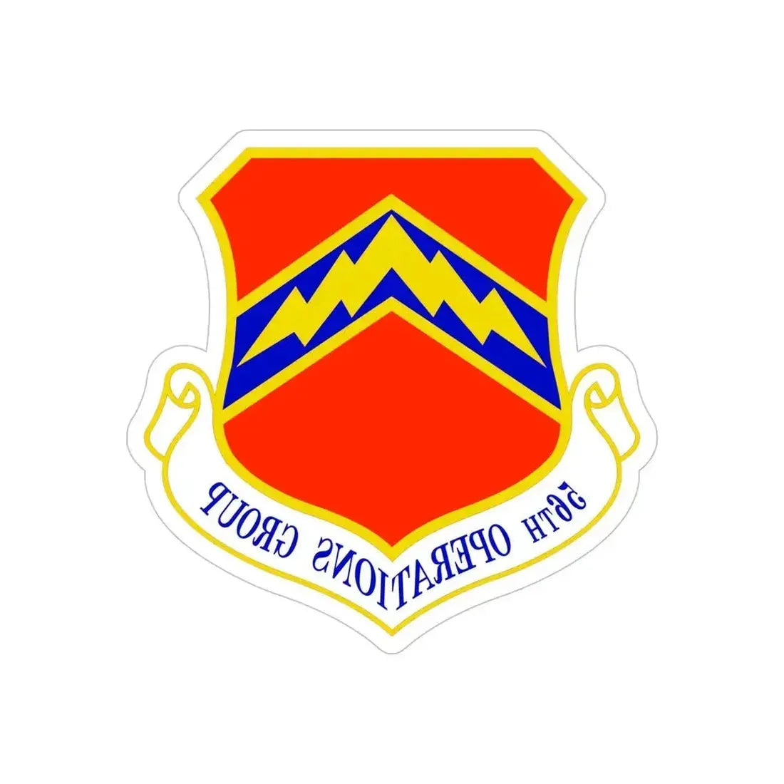 56th Operations Group (U.S. Air Force) REVERSE PRINT Transparent Die-Cut STICKER 5 Inch Die-Cut Transparent - The Sticker Space