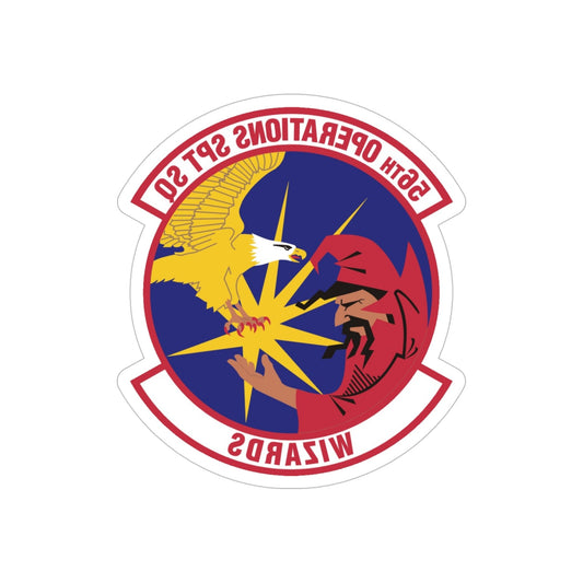 56th Operations Support Squadron (U.S. Air Force) REVERSE PRINT Transparent STICKER-6" × 6"-The Sticker Space