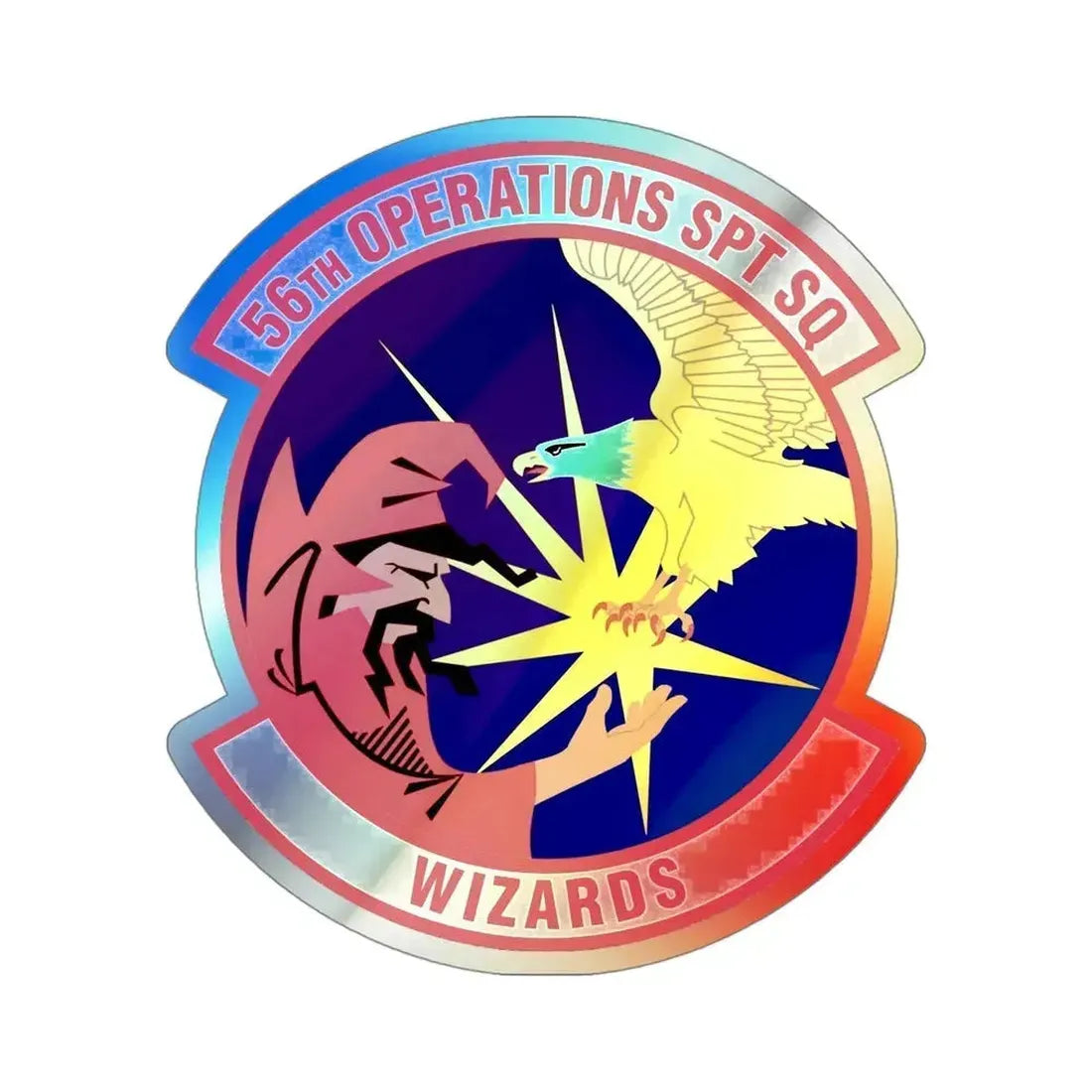 56th Operations Support Squadron (U.S. Air Force) Holographic STICKER Die-Cut Vinyl Decal 4 Inch Holographic - The Sticker Space