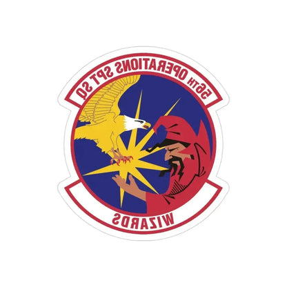56th Operations Support Squadron (U.S. Air Force) REVERSE PRINT Transparent Die-Cut STICKER 3 Inch Die-Cut Transparent - The Sticker Space