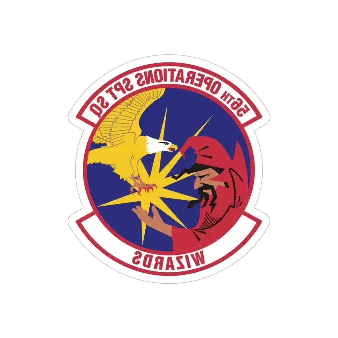 56th Operations Support Squadron (U.S. Air Force) REVERSE PRINT Transparent Die-Cut STICKER 4 Inch Die-Cut Transparent - The Sticker Space