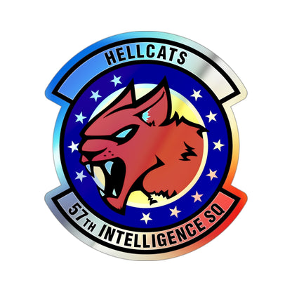 57 Intelligence Squadron ACC (U.S. Air Force) Holographic STICKER Die-Cut Vinyl Decal-3 Inch-The Sticker Space