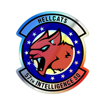 57 Intelligence Squadron ACC (U.S. Air Force) Holographic STICKER Die-Cut Vinyl Decal-5 Inch-The Sticker Space