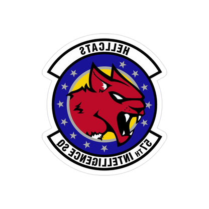 57 Intelligence Squadron ACC (U.S. Air Force) REVERSE PRINT Transparent STICKER-2" × 2"-The Sticker Space