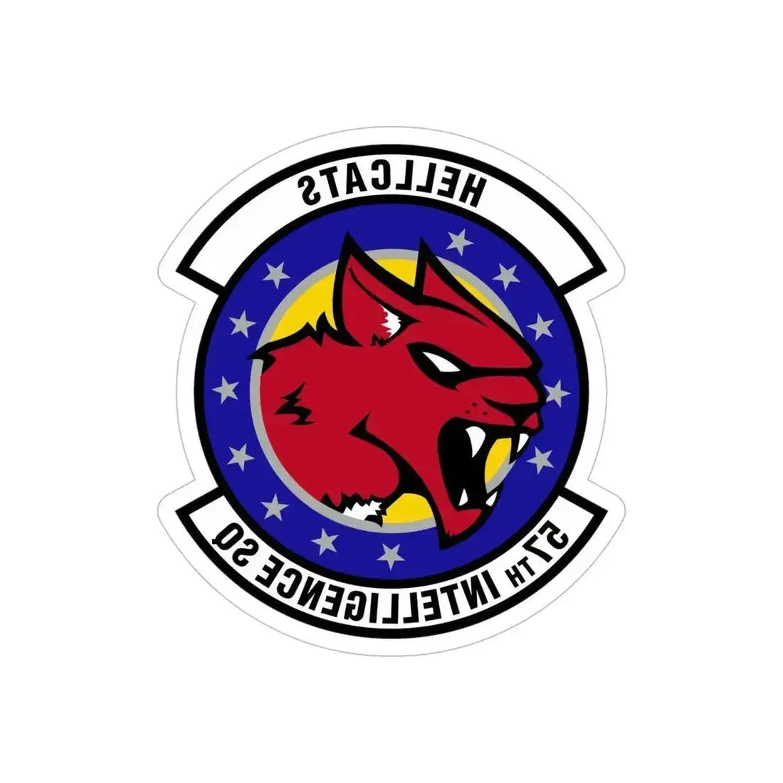 57 Intelligence Squadron ACC (U.S. Air Force) REVERSE PRINT Transparent Die-Cut STICKER 6 Inch Die-Cut Transparent - The Sticker Space