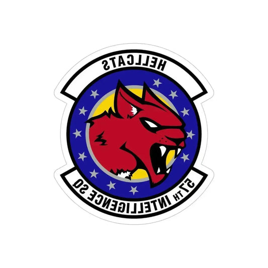 57 Intelligence Squadron ACC (U.S. Air Force) REVERSE PRINT Transparent Die-Cut STICKER 6 Inch Die-Cut Transparent - The Sticker Space
