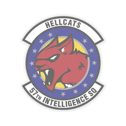 57 Intelligence Squadron ACC (U.S. Air Force) STICKER Vinyl Kiss-Cut Decal 3 Inch Transparent - The Sticker Space