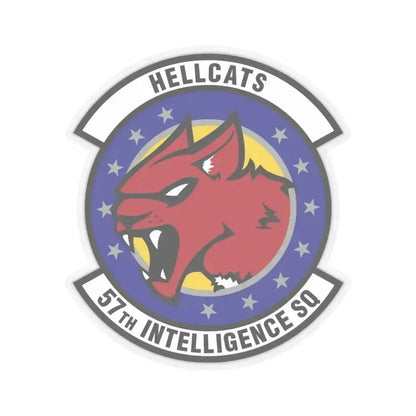 57 Intelligence Squadron ACC (U.S. Air Force) STICKER Vinyl Kiss-Cut Decal 4 Inch Transparent - The Sticker Space