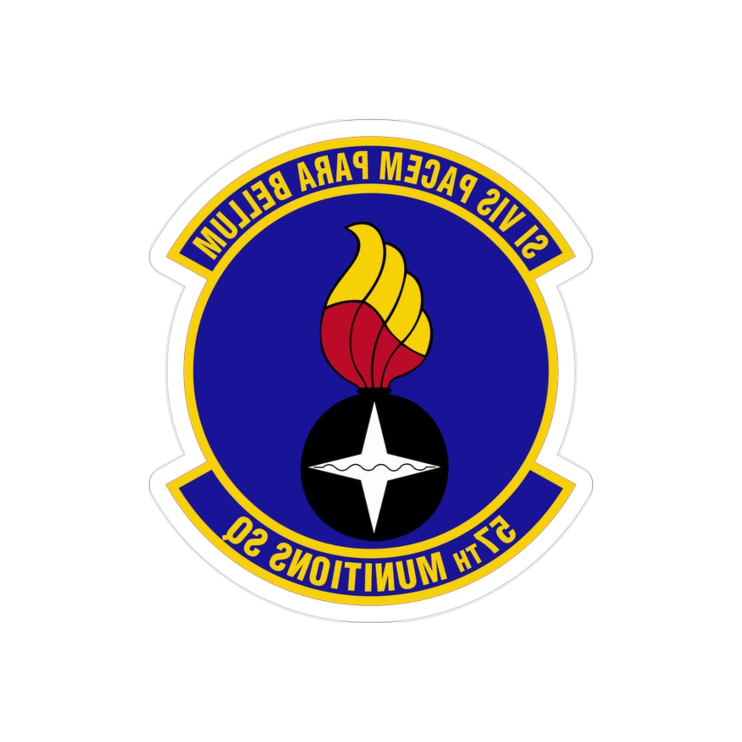 57 Munitions Sq ACC (U.S. Air Force) REVERSE PRINT Transparent STICKER-2" × 2"-The Sticker Space