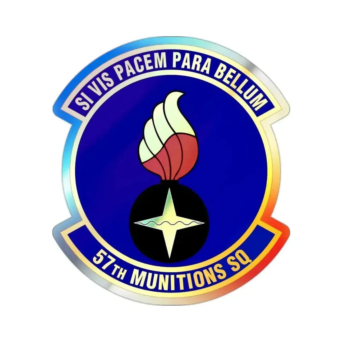 57 Munitions Sq ACC (U.S. Air Force) Holographic STICKER Die-Cut Vinyl Decal 2 Inch Holographic - The Sticker Space