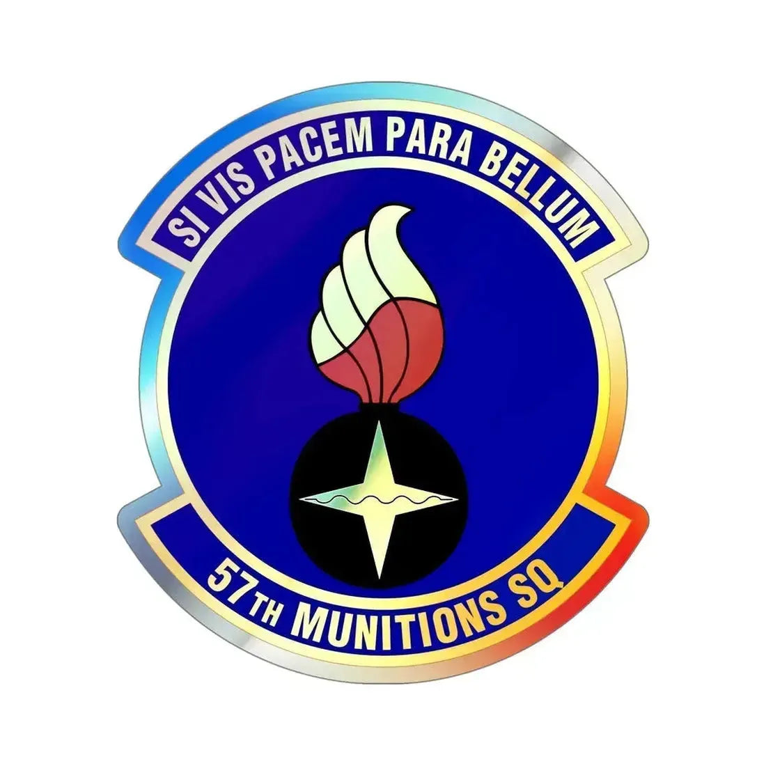 57 Munitions Sq ACC (U.S. Air Force) Holographic STICKER Die-Cut Vinyl Decal 5 Inch Holographic - The Sticker Space