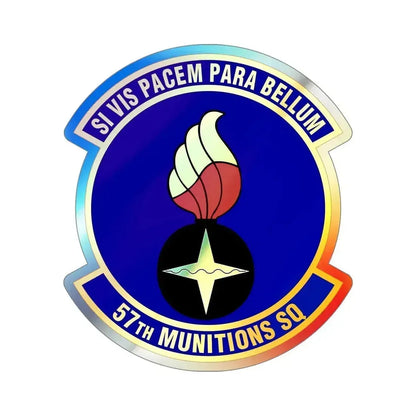 57 Munitions Sq ACC (U.S. Air Force) Holographic STICKER Die-Cut Vinyl Decal 5 Inch Holographic - The Sticker Space