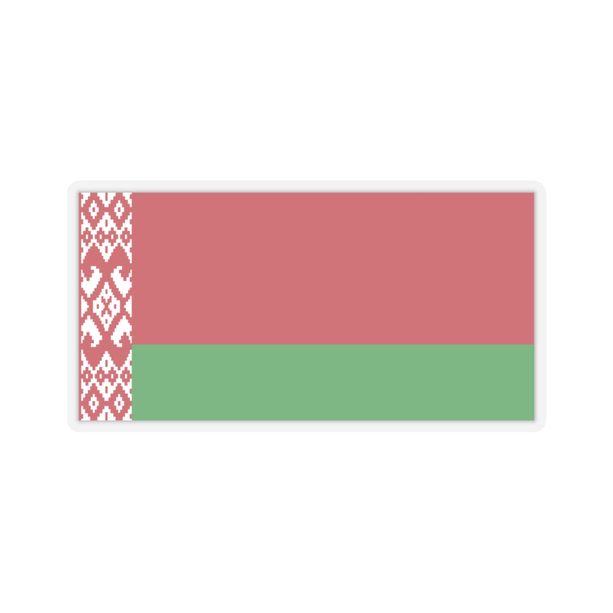 Belarus flag on law (Belarus) STICKER Vinyl Kiss-Cut Decal