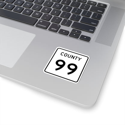 County 99 square (Minnesota) (Road Sign) STICKER Vinyl Kiss-Cut Decal