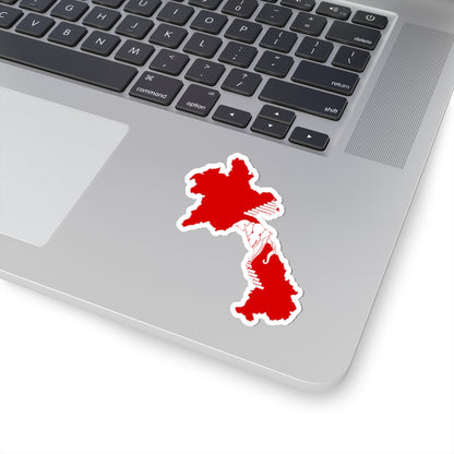 Flag-map of Laos 1952-1975 (Laos) STICKER Vinyl Kiss-Cut Decal
