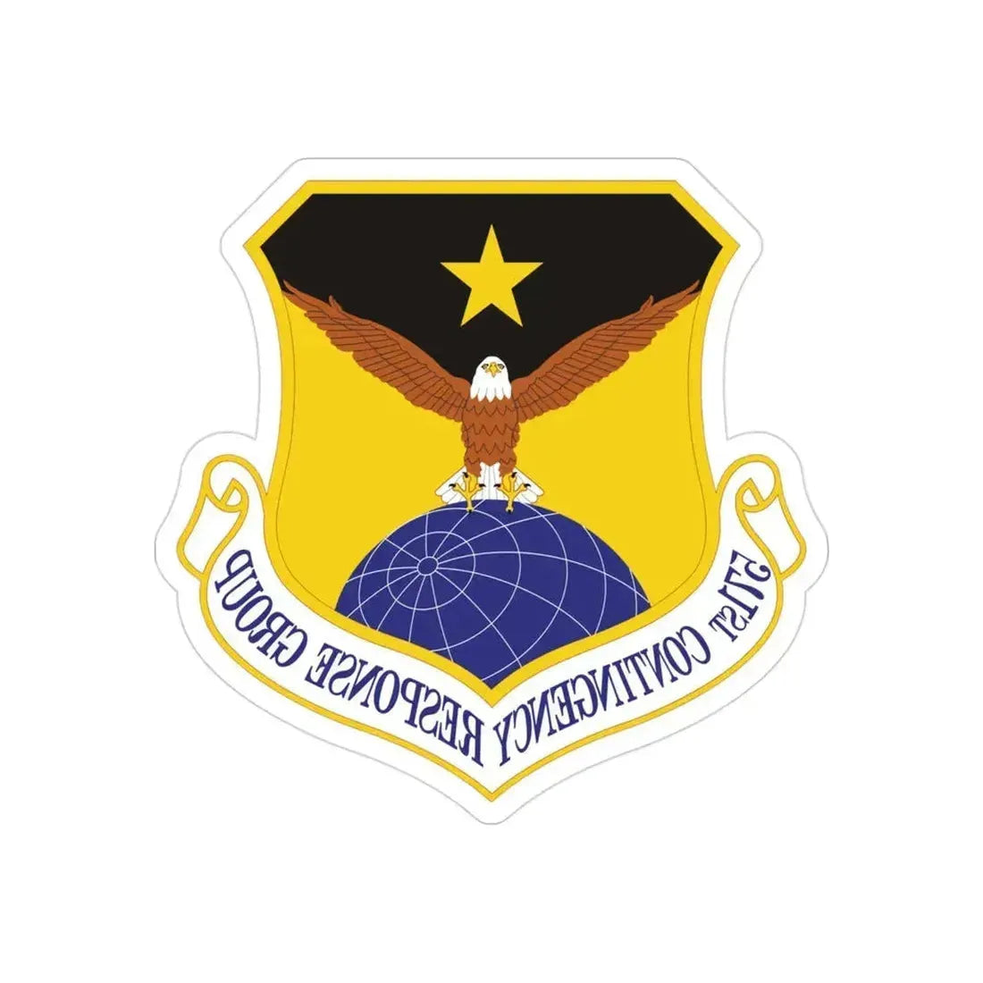 571st Contingency Response Group (U.S. Air Force) REVERSE PRINT Transparent Die-Cut STICKER 3 Inch Die-Cut Transparent - The Sticker Space