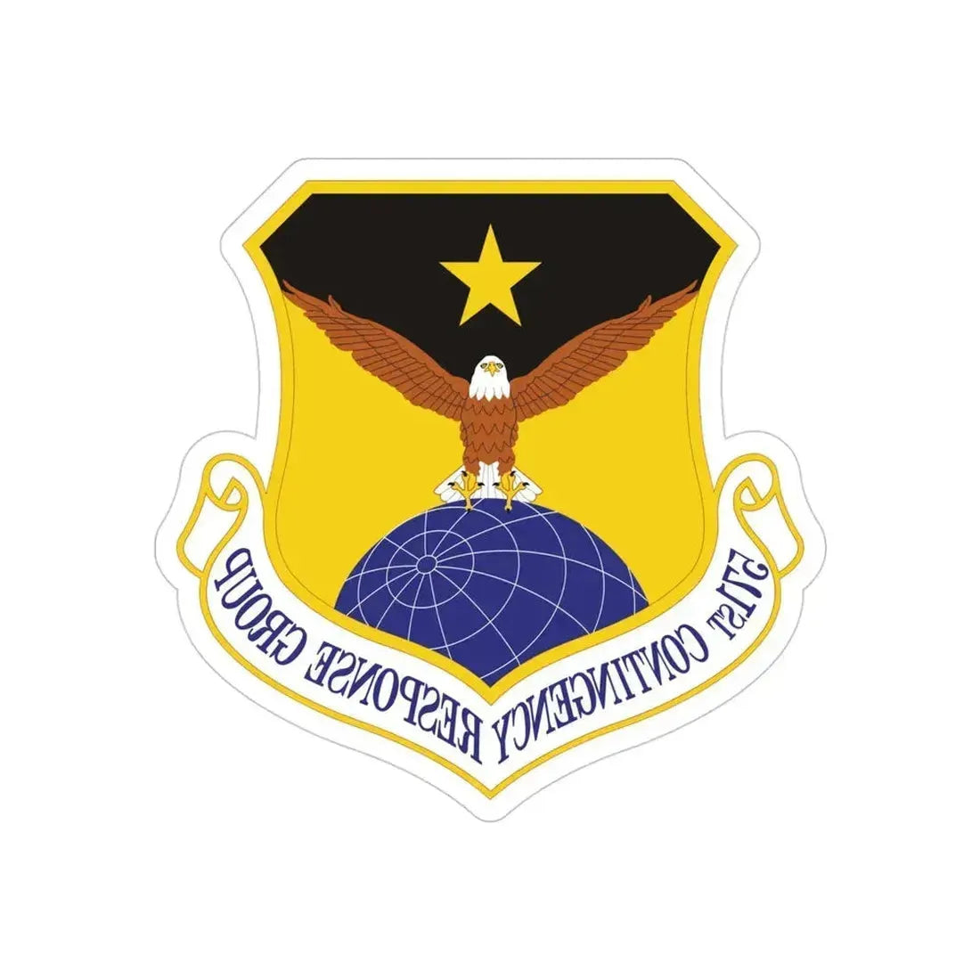 571st Contingency Response Group (U.S. Air Force) REVERSE PRINT Transparent Die-Cut STICKER 4 Inch Die-Cut Transparent - The Sticker Space
