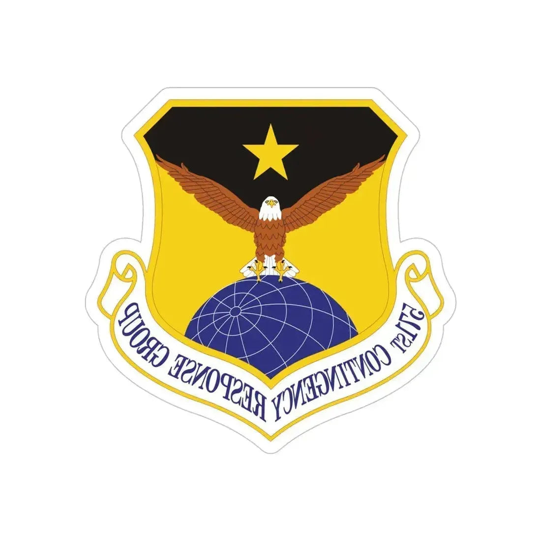 571st Contingency Response Group (U.S. Air Force) REVERSE PRINT Transparent Die-Cut STICKER 5 Inch Die-Cut Transparent - The Sticker Space