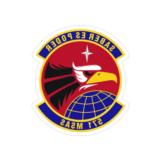 571st Mobility Support Advisory Squadron (U.S. Air Force) REVERSE PRINT Transparent STICKER-2" × 2"-The Sticker Space