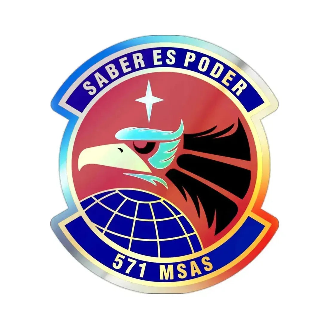 571st Mobility Support Advisory Squadron (U.S. Air Force) Holographic STICKER Die-Cut Vinyl Decal 2 Inch Holographic - The Sticker Space