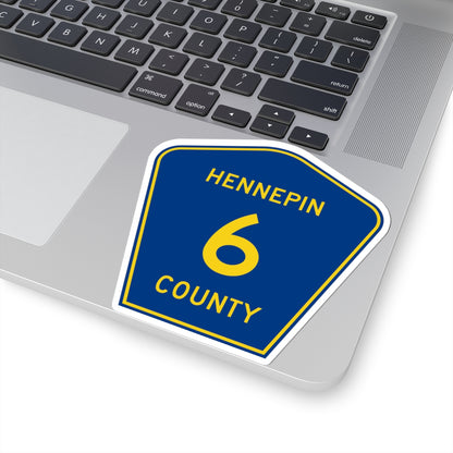 Hennepin County 6 (Minnesota) (Road Sign) STICKER Vinyl Kiss-Cut Decal