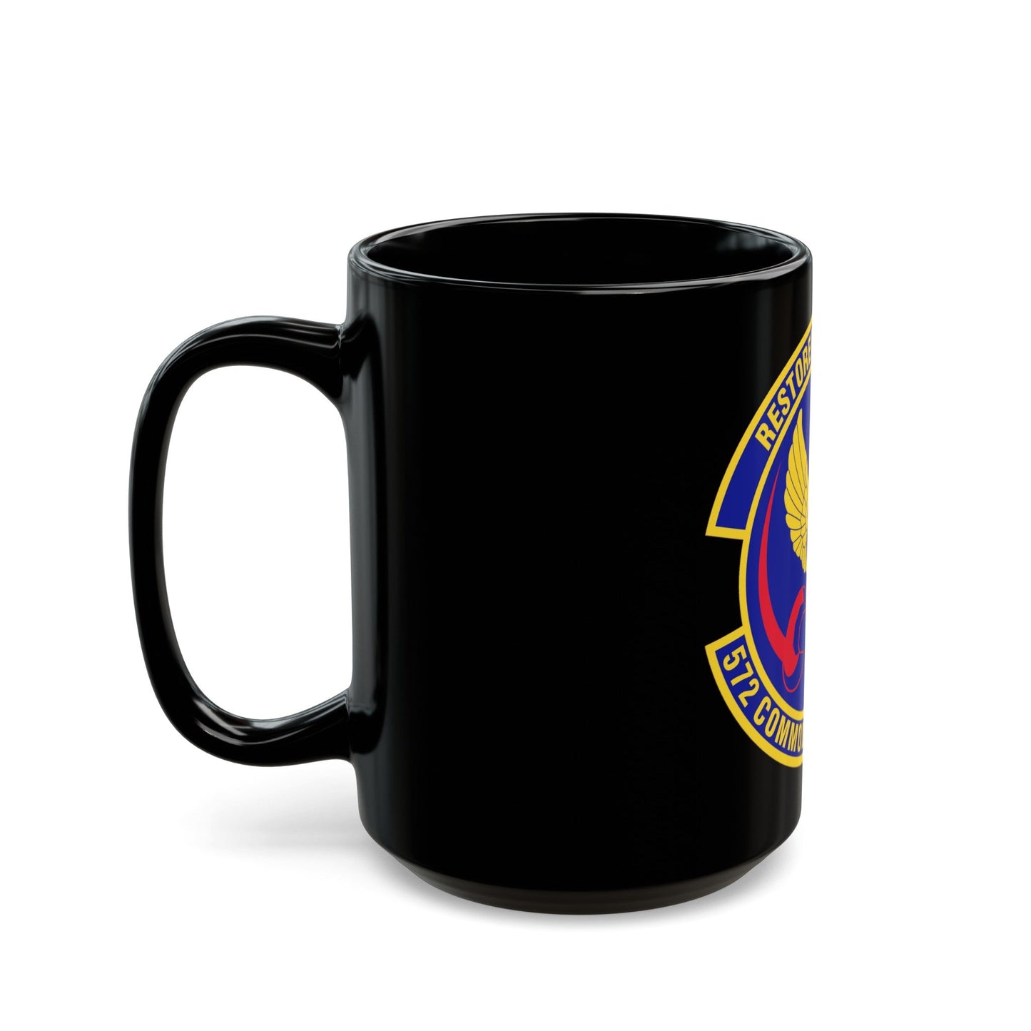 572d Commodities Maintenance Squadron (U.S. Air Force) Black Coffee Mug-The Sticker Space