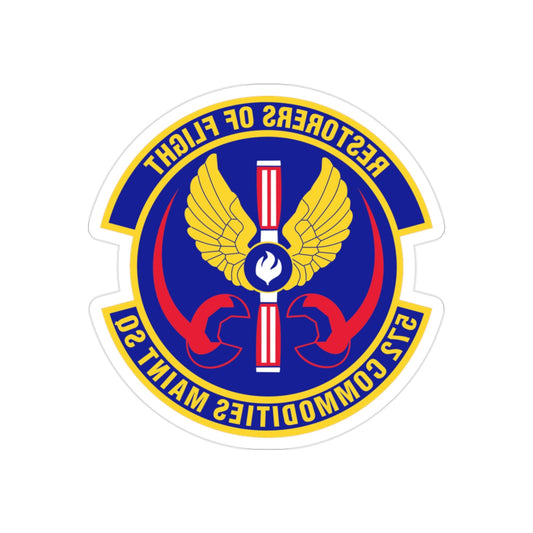 572d Commodities Maintenance Squadron (U.S. Air Force) REVERSE PRINT Transparent STICKER-2" × 2"-The Sticker Space