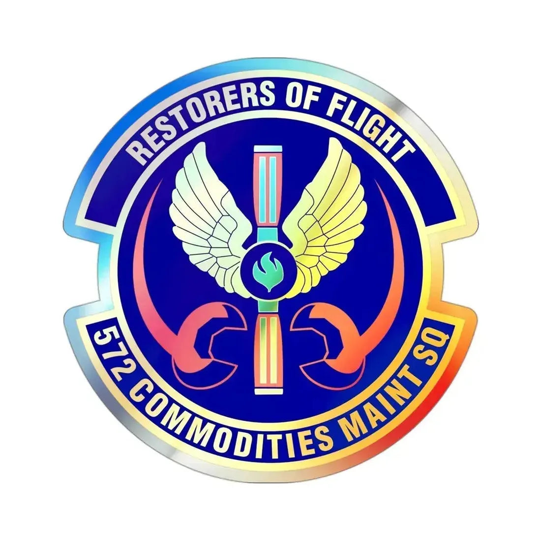572d Commodities Maintenance Squadron (U.S. Air Force) Holographic STICKER Die-Cut Vinyl Decal 3 Inch Holographic - The Sticker Space