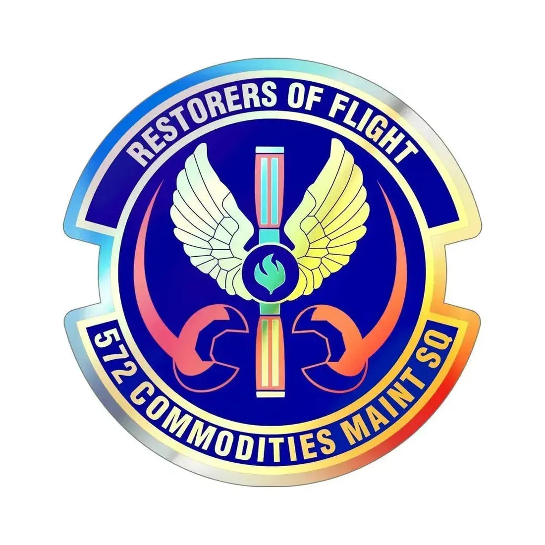 572d Commodities Maintenance Squadron (U.S. Air Force) Holographic STICKER Die-Cut Vinyl Decal 6 Inch Holographic - The Sticker Space
