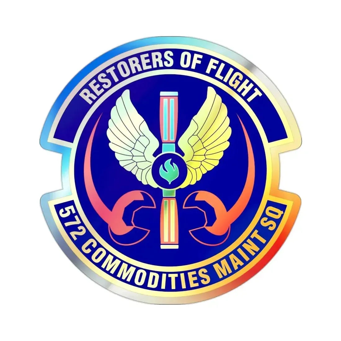 572d Commodities Maintenance Squadron (U.S. Air Force) Holographic STICKER Die-Cut Vinyl Decal - The Sticker Space