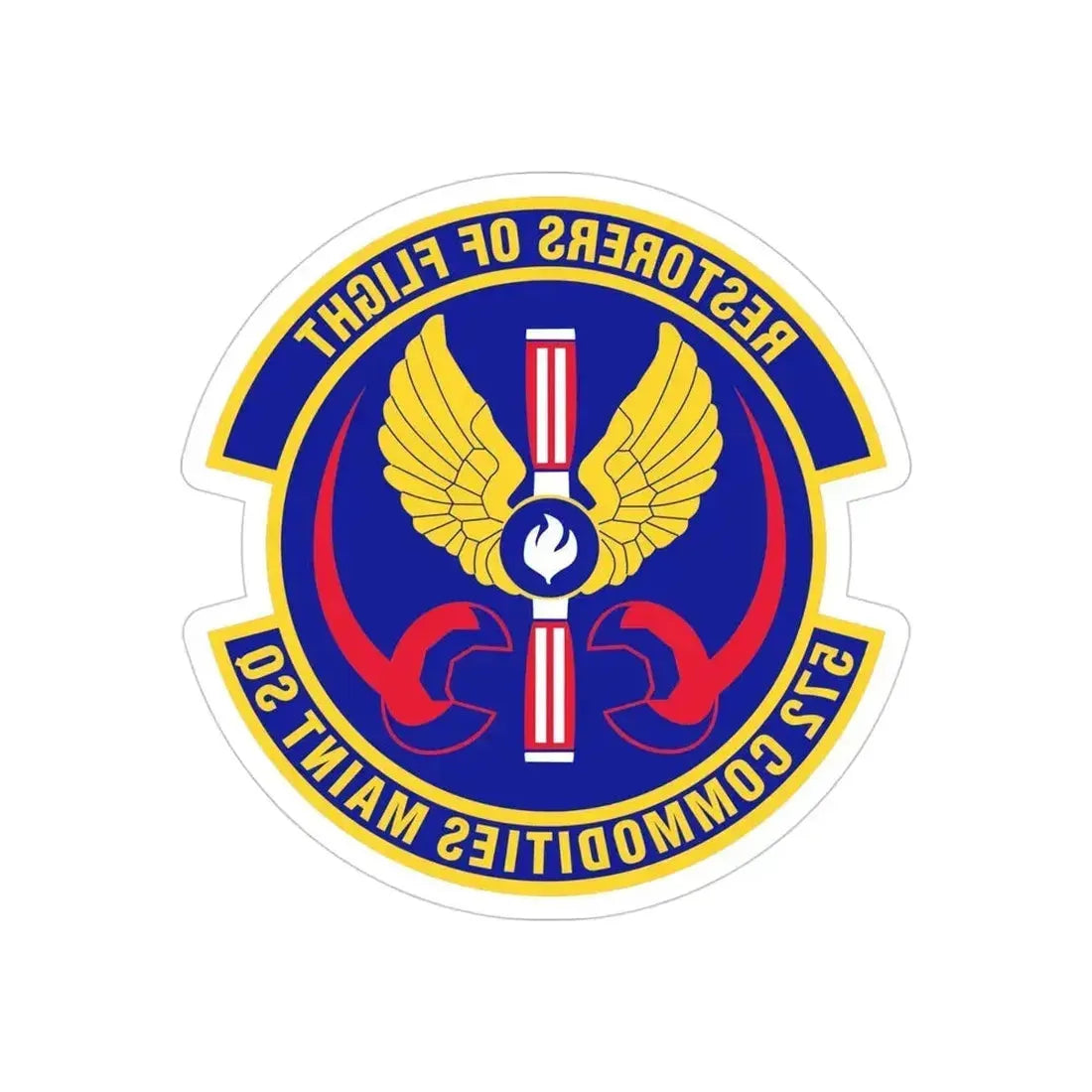 572d Commodities Maintenance Squadron (U.S. Air Force) REVERSE PRINT Transparent Die-Cut STICKER 4 Inch Die-Cut Transparent - The Sticker Space