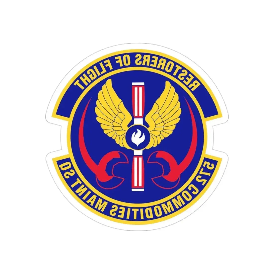 572d Commodities Maintenance Squadron (U.S. Air Force) REVERSE PRINT Transparent Die-Cut STICKER - The Sticker Space