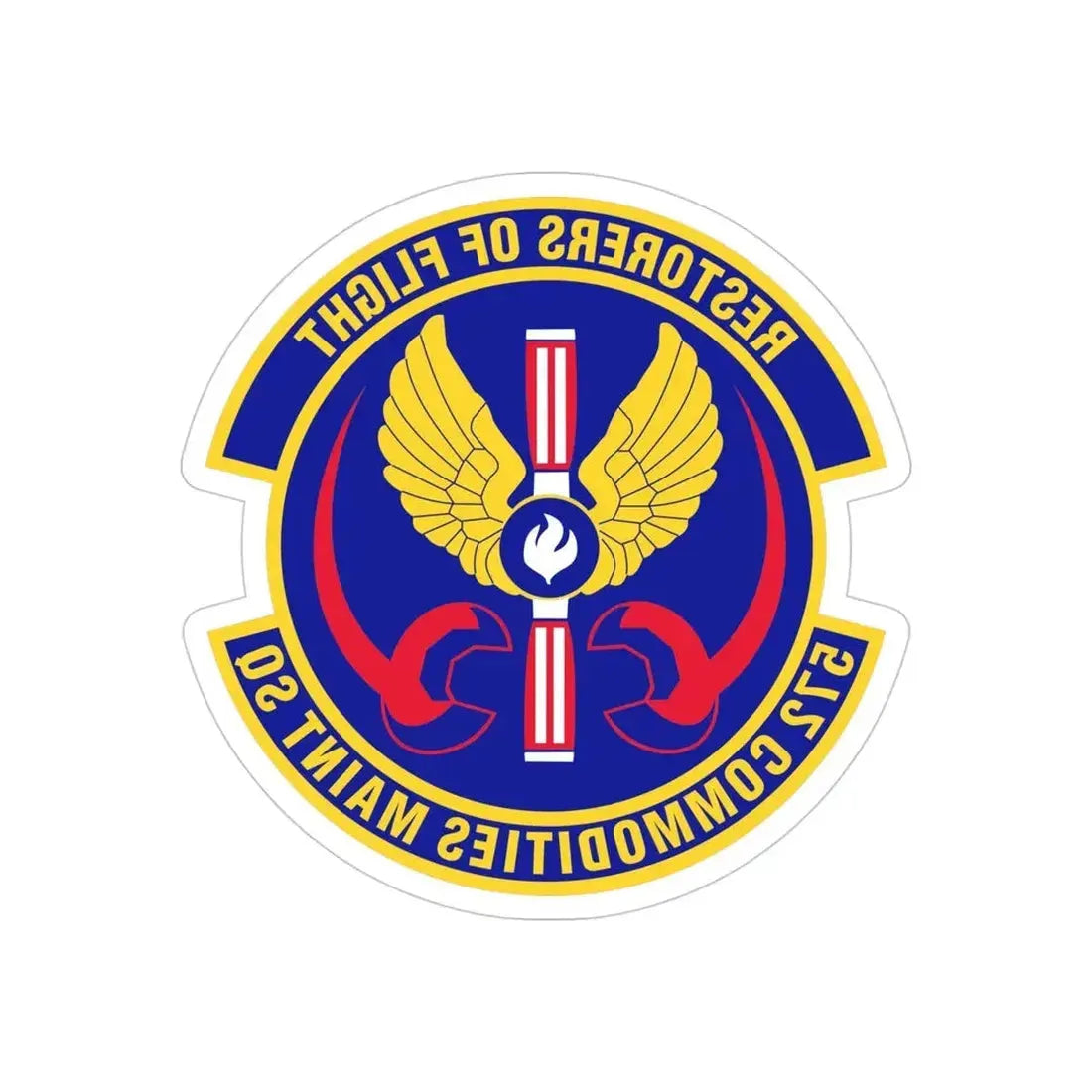 572d Commodities Maintenance Squadron (U.S. Air Force) REVERSE PRINT Transparent Die-Cut STICKER - The Sticker Space
