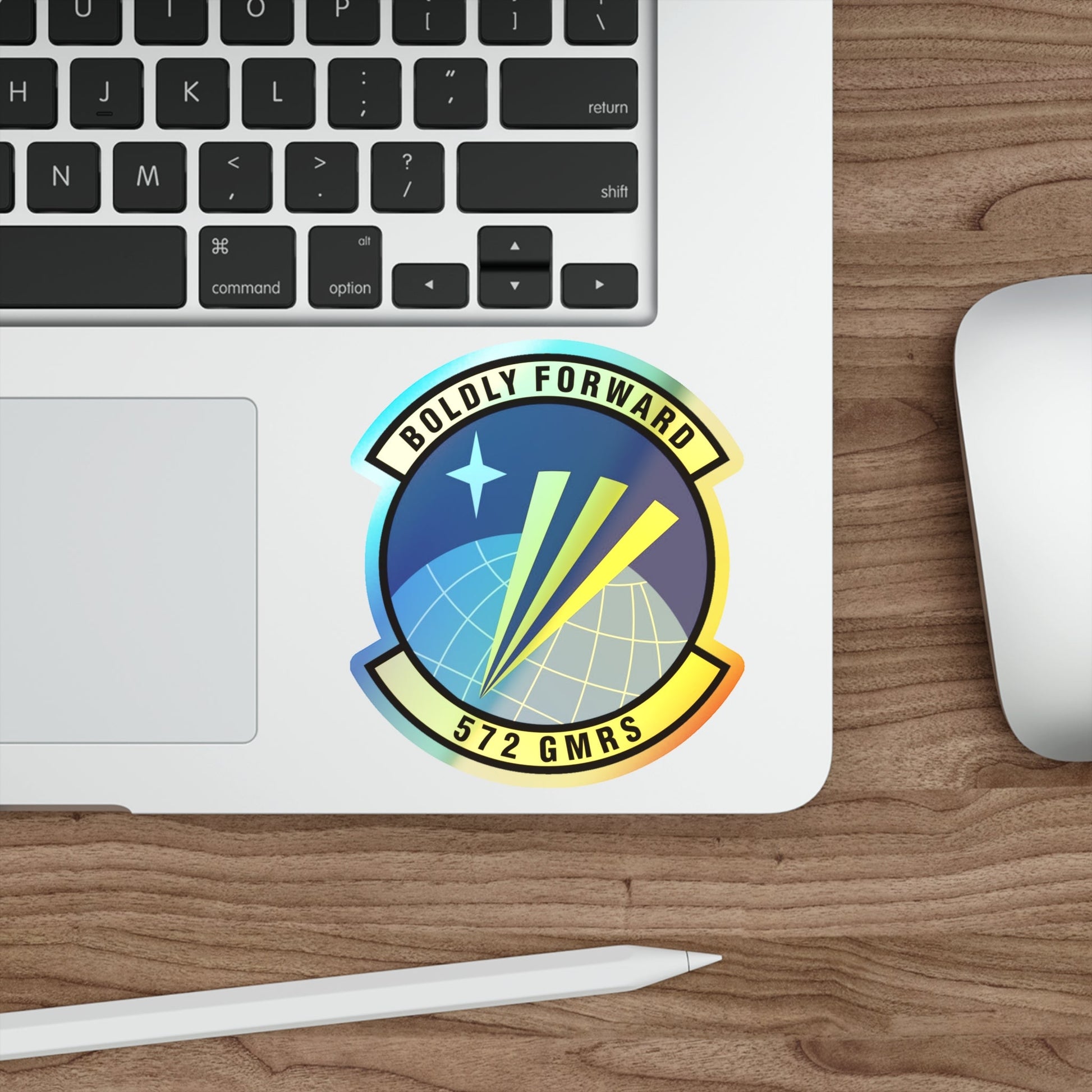 572d Global Mobility Readiness Squadron (U.S. Air Force) Holographic STICKER Die-Cut Vinyl Decal-The Sticker Space