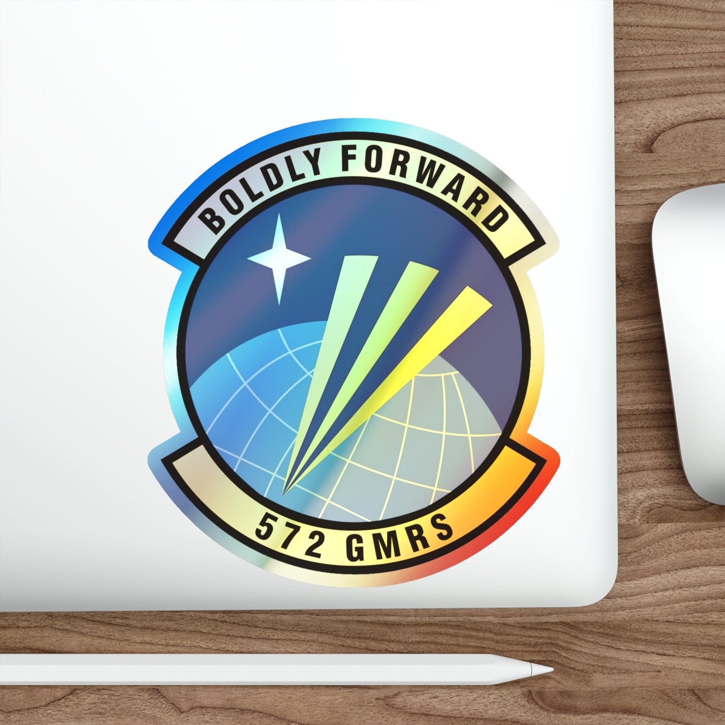 572d Global Mobility Readiness Squadron (U.S. Air Force) Holographic STICKER Die-Cut Vinyl Decal-The Sticker Space