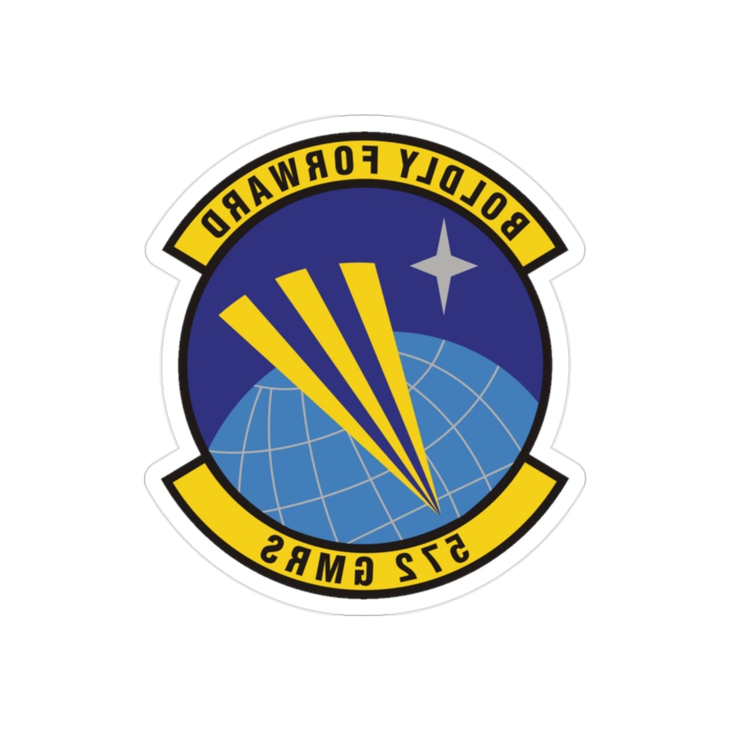 572d Global Mobility Readiness Squadron (U.S. Air Force) REVERSE PRINT Transparent STICKER-2" × 2"-The Sticker Space