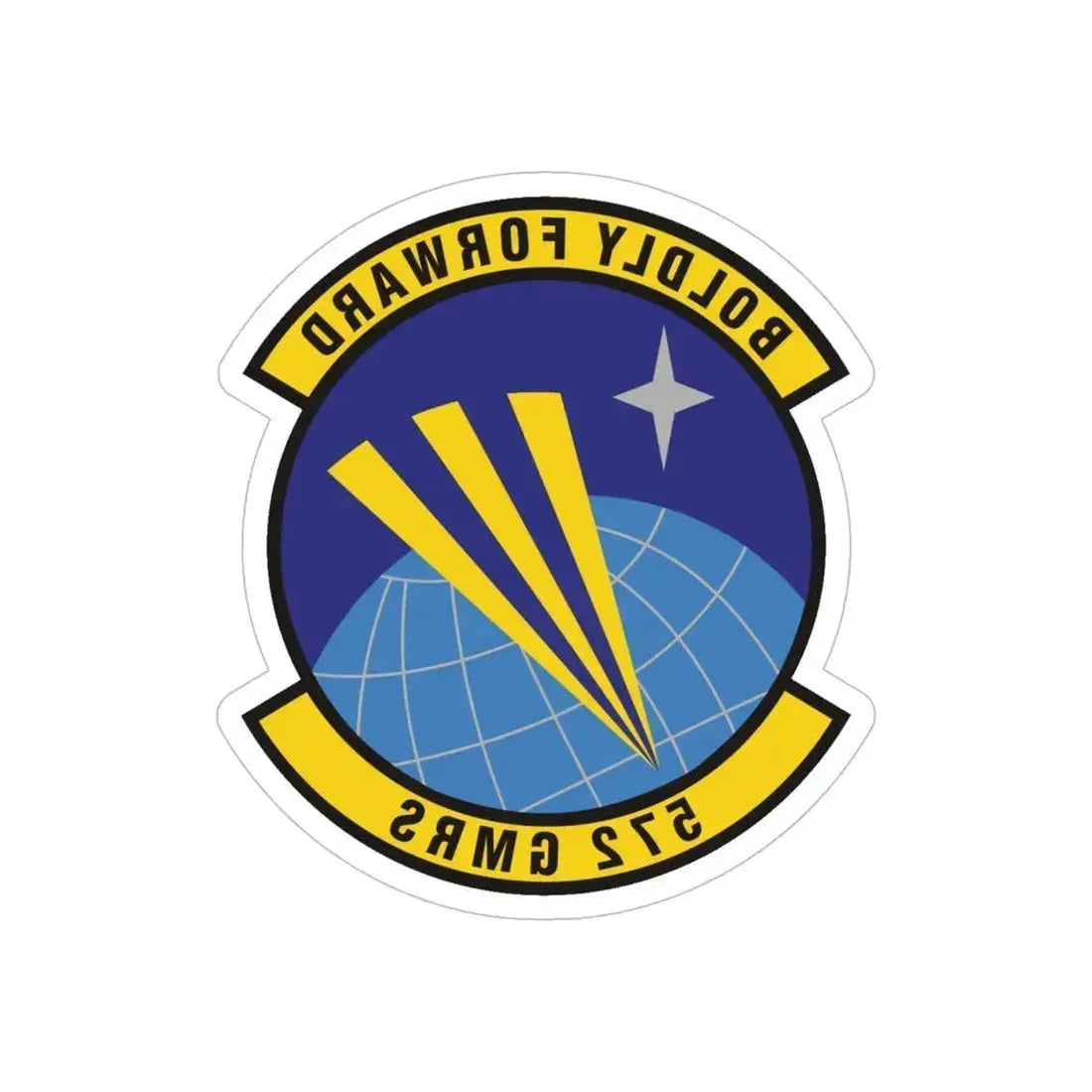 572d Global Mobility Readiness Squadron (U.S. Air Force) REVERSE PRINT Transparent Die-Cut STICKER 6 Inch Die-Cut Transparent - The Sticker Space