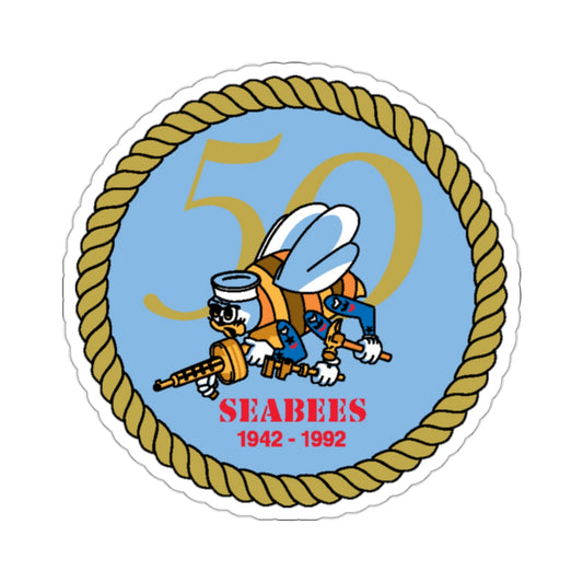 Seabees 50th (U.S. Navy) STICKER Vinyl Kiss-Cut Decal