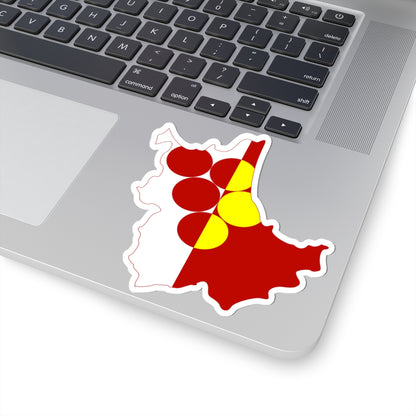Flag map of Kavadarci Municipality (North Macedonia) STICKER Vinyl Kiss-Cut Decal