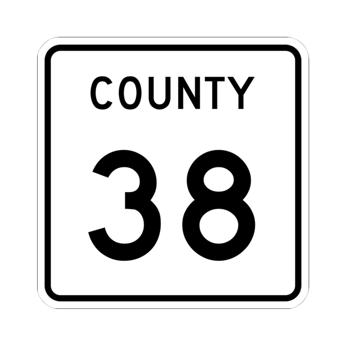 County 38 square (Minnesota) (Road Sign) STICKER Vinyl Kiss-Cut Decal