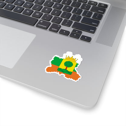 Flag-map of Lipetsk Oblast 2003 (Russia) STICKER Vinyl Kiss-Cut Decal