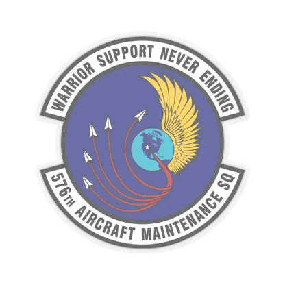 576th Aircraft Maintenance Squadron (U.S. Air Force) STICKER Vinyl Kiss-Cut Decal 3 Inch Transparent - The Sticker Space