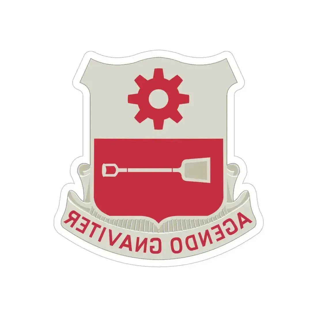 577 Engineer Battalion (U.S. Army) REVERSE PRINT Transparent Die-Cut STICKER 6 Inch Die-Cut Transparent - The Sticker Space