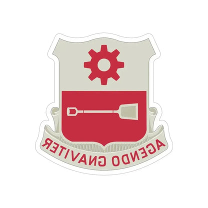 577 Engineer Battalion (U.S. Army) REVERSE PRINT Transparent Die-Cut STICKER 6 Inch Die-Cut Transparent - The Sticker Space